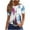 #036-White, variant on Woman's Casual T-Shirt, Fashion Round Neck Short Sleeve Top with Non-Positional Print, Versatile for Daily Wear and Outgoing