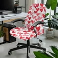 thumbnail image 2 of SCRAWLGOD Love Cow Print Red Pink White Valentine's Day Stretchy Computer Office Chair Cover Comfy Breathable Desk Chair Seat Protector Easy to Install Rotating Chair Cover, L, 2 of 7