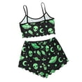 thumbnail image 4 of Sakmal Summer Pajamas for Women Set Sleeveless Shorts and Tank Halloween Cute Lounge Set Alien Print Crew Neck Pjs Sets for Women, 4 of 6