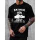 thumbnail image 1 of [Father's Day Gift, Alphabet Print] Alphabet Print Crew Neck Short Sleeve T-shirt - Father And Son, Best Lifetime Friend - Casual Summer T-Shirt For Men, 1 of 5