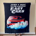 thumbnail image 3 of Just A Boy Who Loves Cars Custom Car Fleece Blanket, 3 of 7