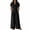 Black, variant on Womens Short Sleeve Collared Jumpsuits Comfy Cotton Blend Belt Waist Button Front Wide Leg Long Rompers with Pockets Summer Daily Wear Green