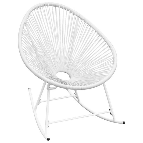 ametoys Outdoor Rocking Chair White Poly Rattan - Walmart.com