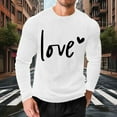 thumbnail image 4 of EchfiProm Mens T shirts Waffle Long Sleeve Shirts White Valentine Love Summer Tops for Adult Graphic XL, 4 of 8