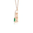 thumbnail image 2 of ANGARA Natural Trillion Emerald Solitaire Pendant with Diamond Swirl in 14K Rose Gold for Women (Size-5mm) | May Birthstone, Birthday, Anniversary, Jewelry Gift for Women | Natural Emerald Necklace, 2 of 9