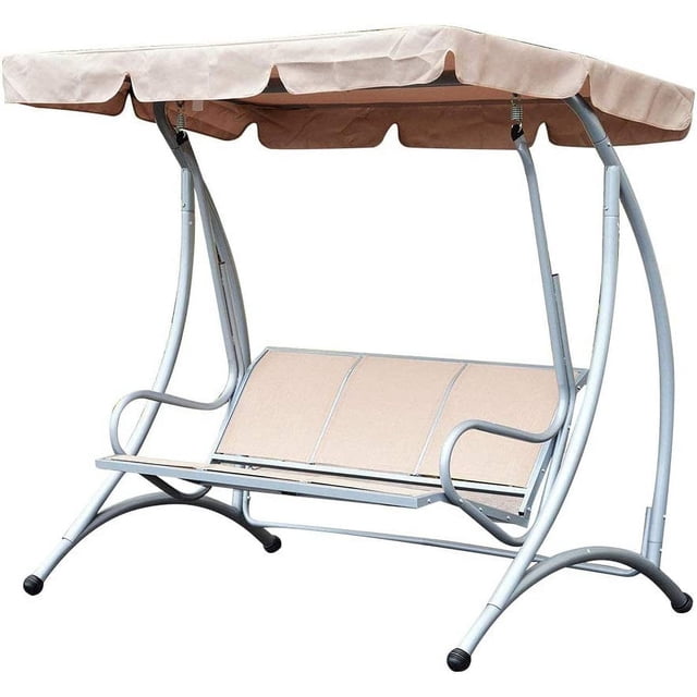 Reemplazo de toldo para columpio, cubierta superior de repuesto para columpio, cubierta superior impermeable para patio, asiento de patio, muebles (beige)