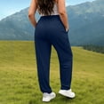 thumbnail image 6 of Mifsaly Plus Size Hiking Pants Women Lightweight Quick Dry Workout Lounge Joggers with Pockets Comfortable Loose Fit Outdoor Running Athletic Bottoms Navy,L, 6 of 7