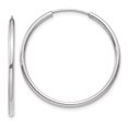 thumbnail image 1 of 14k White Gold Endless Tube Hoop Earrings Round, 1 of 7