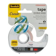 Scotch Double Sided  Permanent Tape, Transparent, 1/2 in x 300 in, 1/Pack