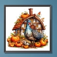 thumbnail image 1 of Pintura De Diamante 5D DIY Taladro Redondo Completo Kit De Pavo De Acción De Gracias Decoración 30x30cm, 1 of 9