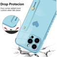 thumbnail image 5 of Designed for iPhone 14 Pro Case with Strap Stand Love Hearts Design for Women Girl Men,Plating with Wristband Kickstand Camera Lens Protection Bumper for iPhone 14 Pro 6.1"-Blue, 5 of 12