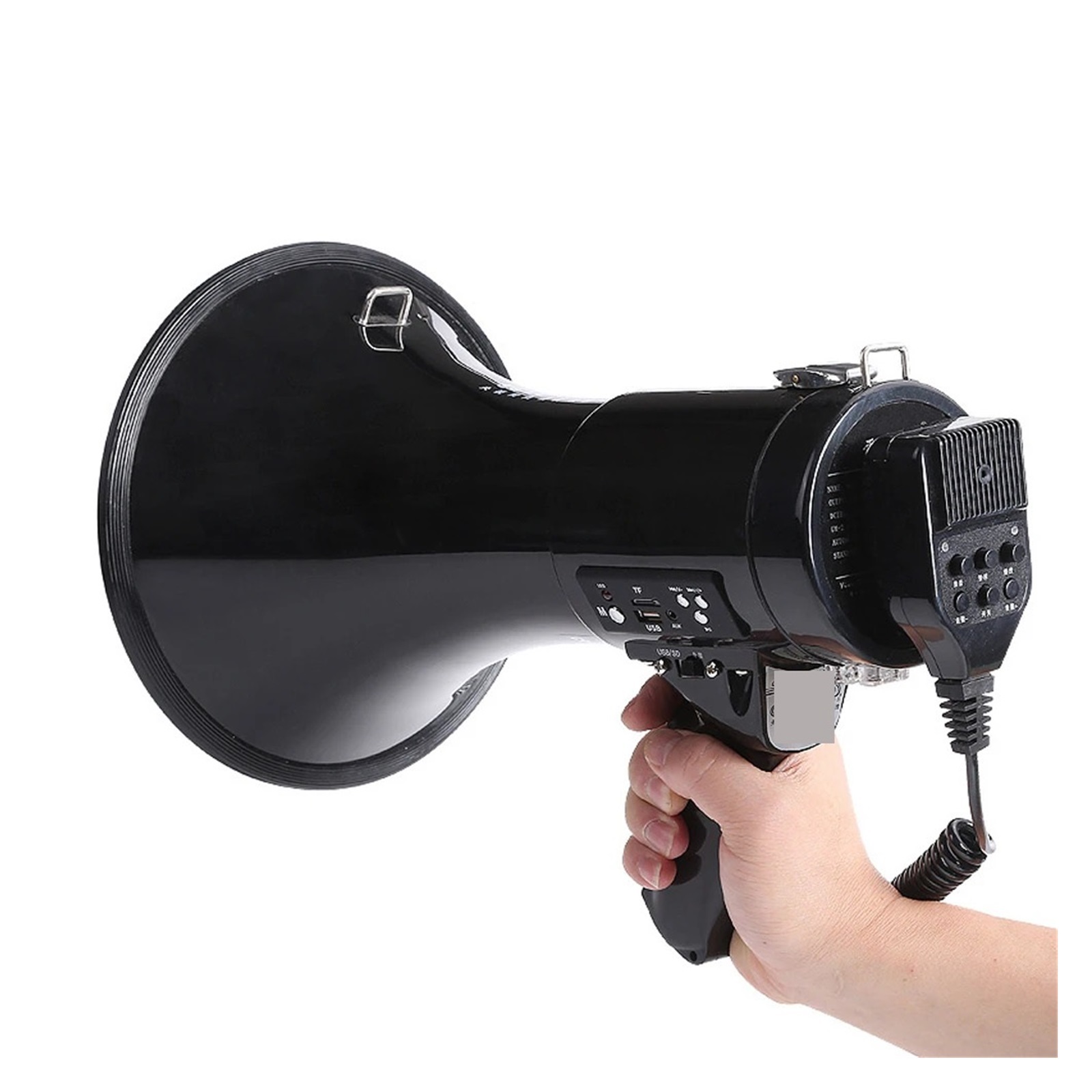Portable 50W Megaphone Handheld Security Guard TF USB Loud Speaker Travel Guide Speech Teach Voice Amplifier ,Powerful Voice Amplifier