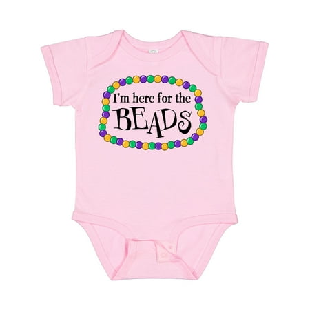 

Inktastic I m Here for the Beads Mardi Gras Gift Baby Boy or Baby Girl Bodysuit