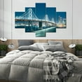 thumbnail image 4 of TISHIRON 5PCS Framed Canvas Wall Art Set,60"x40" Oakland Bay Bridge Canvas Art Decor, 4 of 7