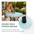 thumbnail image 4 of Round Outdoor Tablecloth with Umbrella Hole and Zipper, Coastal Tablecloth with Elastic Waterproof, Summer Nautical Beach Coral Starfish Blue Ombre Patio Table Covers for 55" - 60" Pool Tables, 4 of 9