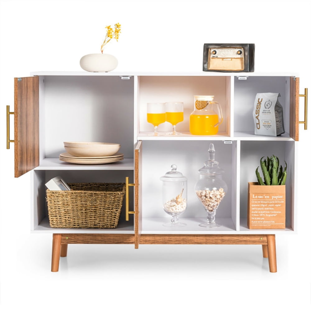 Finihen Storage Cabinet, Sideboard Storage Cabinet with Storage Compartments, for Living Room, Home, Office, Entryway, Brown