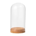 thumbnail image 3 of Decorative Clear Glass Dome Cloche Jar with Wood Base Container DIY Pedestals Ornament Cloche Bell Jar Case for Wedding Decor 9cmx12cm, 3 of 8