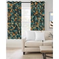 thumbnail image 2 of Abstract Art Blackout Curtains 45 Inches Long for Bedroom, Geometric Modern Art Orange Teal Thermal Insulated Room Darkening Black Out Window Curtain Panels Grommet Drapes for Living Room, 2 of 8