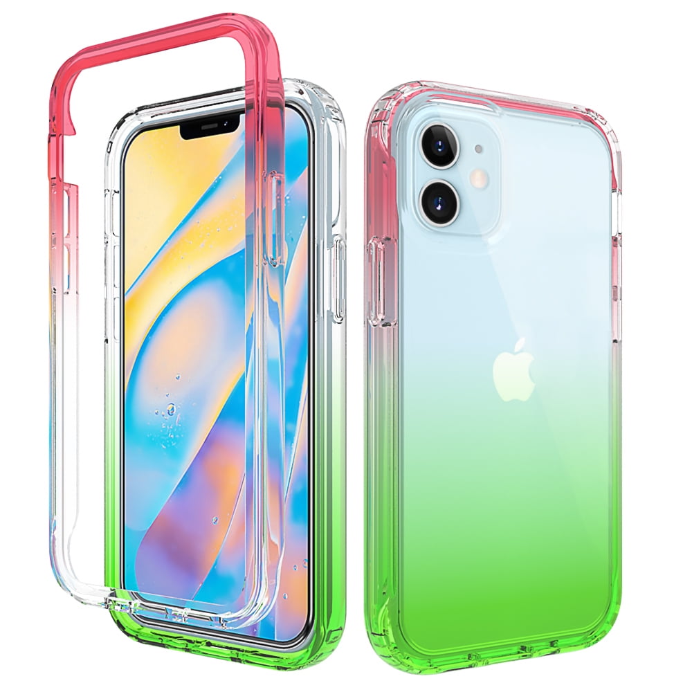 Iphone 12 Mini Case 5 4 Rosebono Full Body Rugged Ultra Transparency Hybrid Protective Case With Built In Screen Protector For Iphone 12 Mini Purple Walmart Com Walmart Com