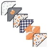 Hudson Baby Infant Boy 6Pc Cotton Rich Hooded Towels Bundle Set, Orange Fox Fox, One Size