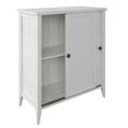 thumbnail image 4 of Chelsea Rustic Wood Two Door Accent Storage Cabinet in White, 4 of 9