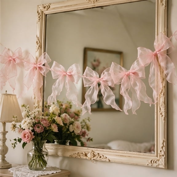 Kieccall 12 Pack Bow Pull Flower Ribbons Birthday Wedding Party Background Decoration Bows Gift