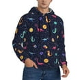 thumbnail image 2 of Kdxio Space Dinosaur Print Mens Casual Hooded Collar Drawstring Hoodies Pullover Sweatshirts Casual Long Sleeve Shirts-X-Large, 2 of 7