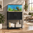 thumbnail image 5 of Black 10 Gallon Metal Frame Aquarium Stand with Storage Cabinet and Open Shelf, 5 of 8