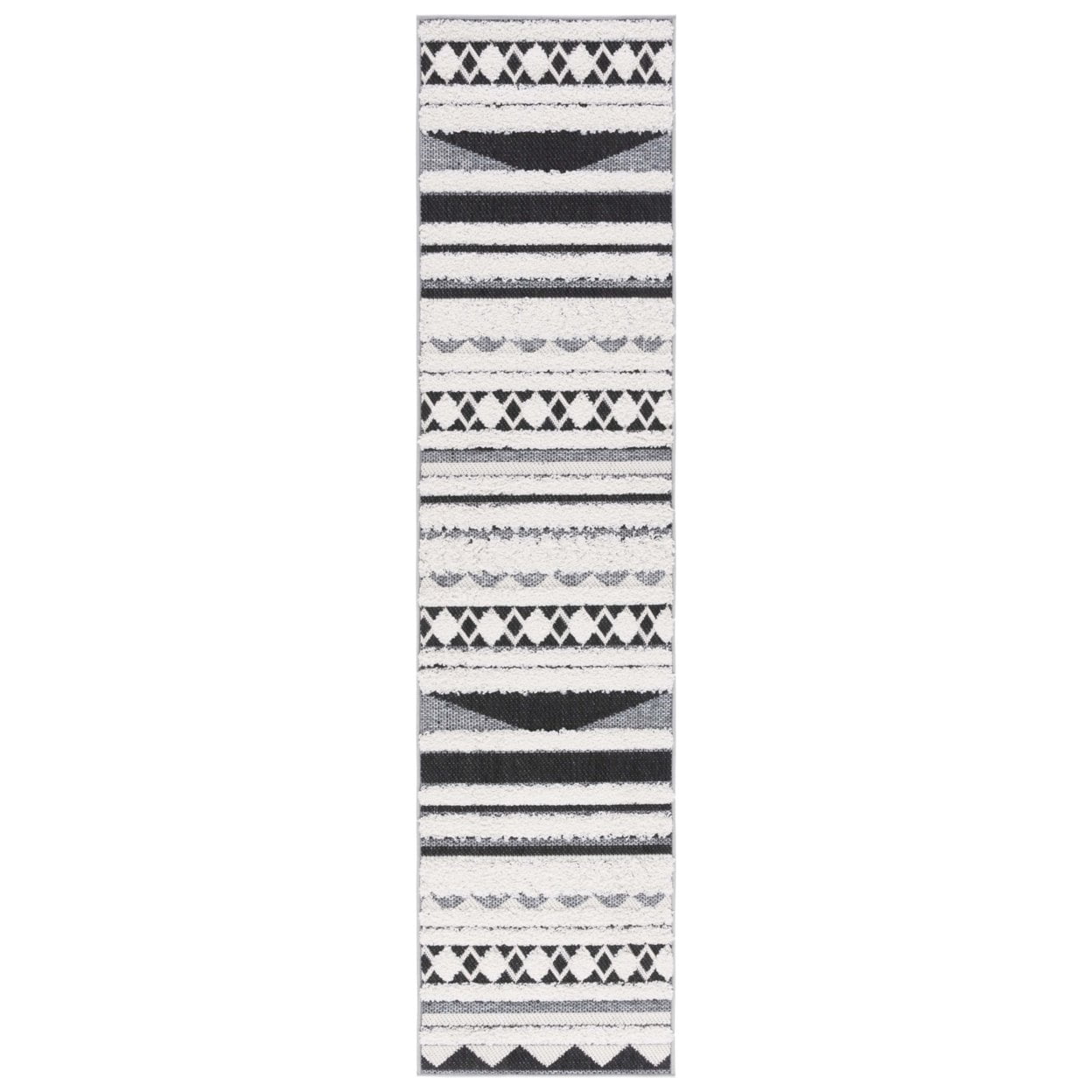 SAFAVIEH Cottage Fitzroy Geometric Indoor/Outdoor Area Rug, Ivory/Black, 9' x 12'