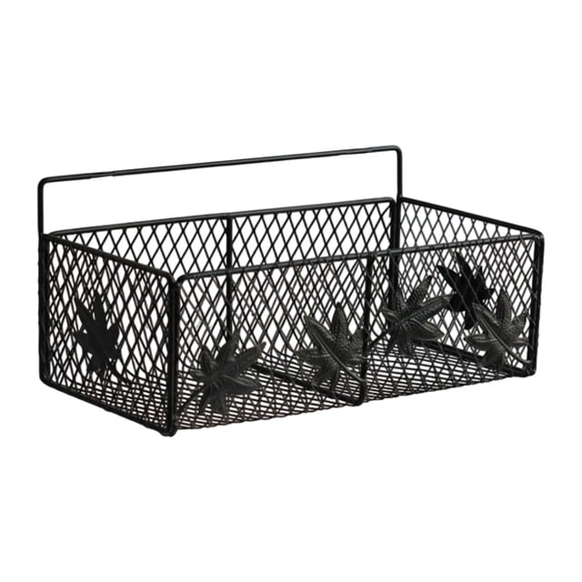 Cesta colgante para cocina, contenedor de almacenamiento, organizador de fregadero de metal, decoración sobre gabinete Negro