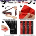 thumbnail image 4 of WarmHaven 2 Pack Backdrop Curtains, 3.28 FT x 7.05 FT Black and Red Party Decor, Metallic Party Streamer Tinsel Foil Fringe Curtains, Foil Curtains Backdrop Halloween Decorations Party Supplies, 4 of 14