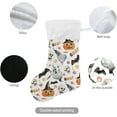 thumbnail image 3 of SKYSONIC Halloween Ghost Pumpkin Christmas Stocking 2pcs, Large Fireplace Xmas Hanging Stockings with Plush Cuff for Family Holiday Party Decorations, 17.71 x 12.20 Inch, 3 of 7