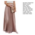 thumbnail image 7 of Joernso Elastic High Waist Pleated Skirt Women Solid Color Large Hem A-Line Long Skirt Work Leisure Skirt Streetwear, 7 of 7