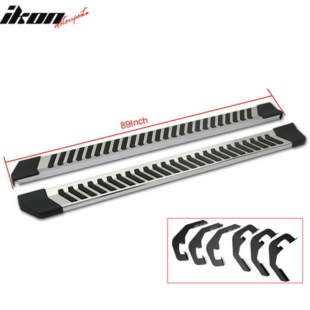 89 Inch Joined Board - Ikon Motorsports Running Boards for 07-18 Chevy Silverado Crew Cab 89 Inch OE