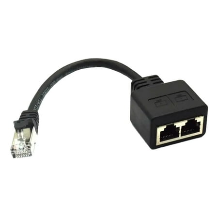 RJ45 Ethernet Cable Splitter Networks Adapter Cord Ethernet Splitter 1 to 2 Cable for LAN Ethernet Connector Wire