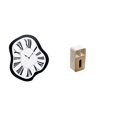 thumbnail image 1 of Reloj de pared acrílico creativo con efecto fundido y dispensador de pañuelos rectangular multiusos. Decoración de escritorio única y lujosa para ofic, 1 of 8