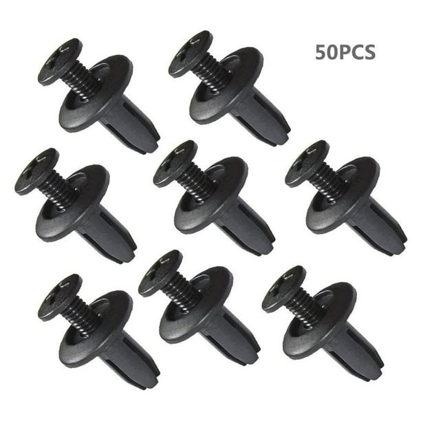 50 Uds. Clips de retención de remaches de pasador de plástico para guardabarros de coche con agujero de 6mm para Honda Likrtyny Accesorios para autos y motos