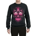 thumbnail image 2 of Wild Bobby Pink Breast Cancer Sugar Skull Breast Cancer Awareness Unisex Crewneck Sweatshirt, Black, Small, 2 of 6