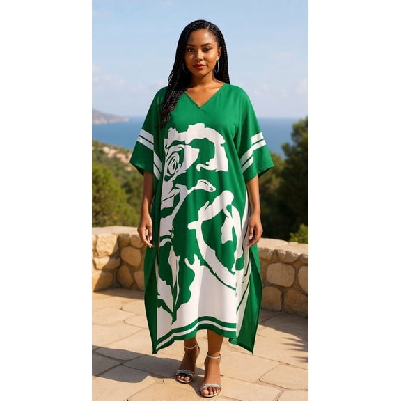 Oussum Women Plus Size Kaftans Dresses Long Maxi Dress Bohemian Caftans Loose Kimono Online