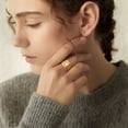 thumbnail image 2 of KeyStyle Gold Plated Initial Ring for Men A-Z Alphabet Letter Ring Statement Adjustable Men Rings Jewelry Valentines Gifts for Husband Boyfriends, 2 of 10