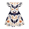 thumbnail image 4 of Girls Dresses Halloween Ghost Pumpkin Pattern Sleeveless Flowy Sundress Summer Halloween Party Outfit for Girls Ages 7–14, 4 of 4