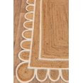 thumbnail image 2 of SVI Rug Scallop Pattern Jute Bohemian Area Rug (Off White, 2'6"x8'), 2 of 4