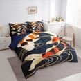 thumbnail image 3 of jejeloiu Boho Bohemian Fish 7-Piece Twin Bedding Sets,Japanese Style Bedding Comforter Set,Beige Red Black Sheet Sets For Men Women,Ultra Soft Home Decor Reversible, 3 of 8