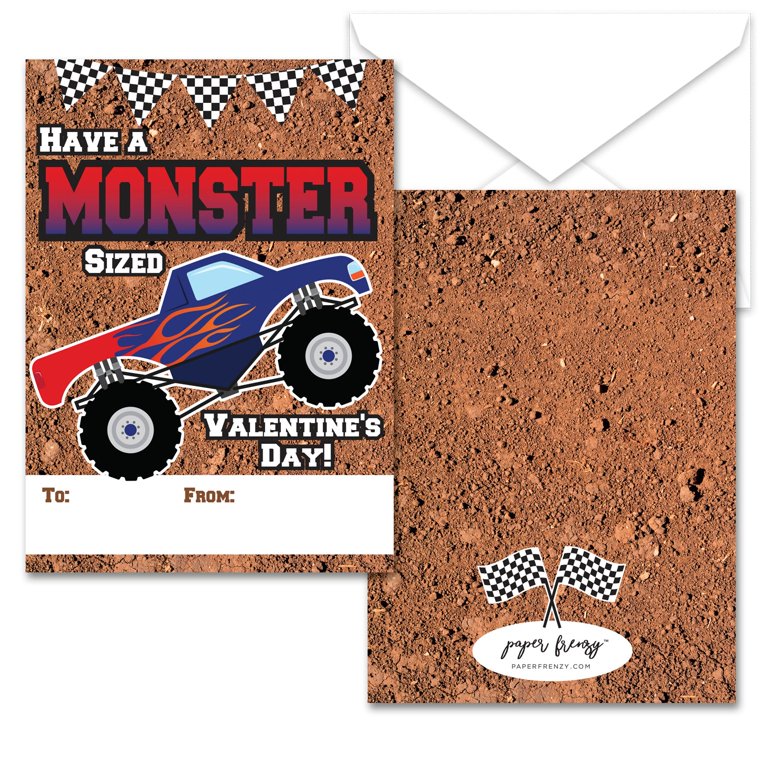 paper-frenzy-monster-truck-themed-valentines-25-pack-with-envelopes-walmart-com for Free Printable Monster Truck Valentines Paper Frenzy Monster Truck Themed Valentines - 25 pack WITH ENVELOPES - Walmart.com for Free Printable Monster Truck Valentines
