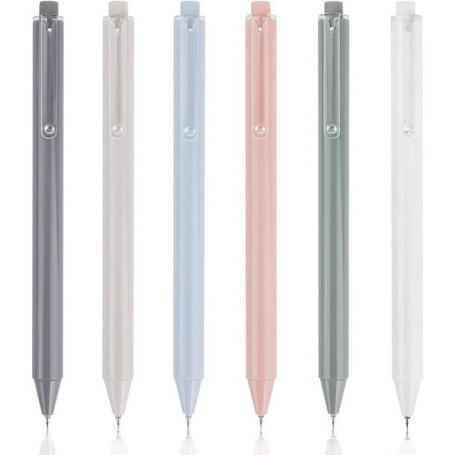 RETON Morandi Gel Pens, Retractable, Fine Point, 0.5mm, Black Ink, 6 Count, 6 Pack