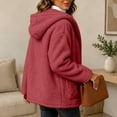 thumbnail image 5 of Fewfanhot Womens Clothes Fleece Sherpa Fuzzy Winter Warm Coat Hooded with Pockets Zip-Up Casual Top, 5 of 8