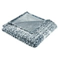thumbnail image 6 of SoftLux Blue Frosted Texture Medallion Velvet Plush Fleece Throw Blanket, 50" x 60", Adults and Teens, 6 of 7