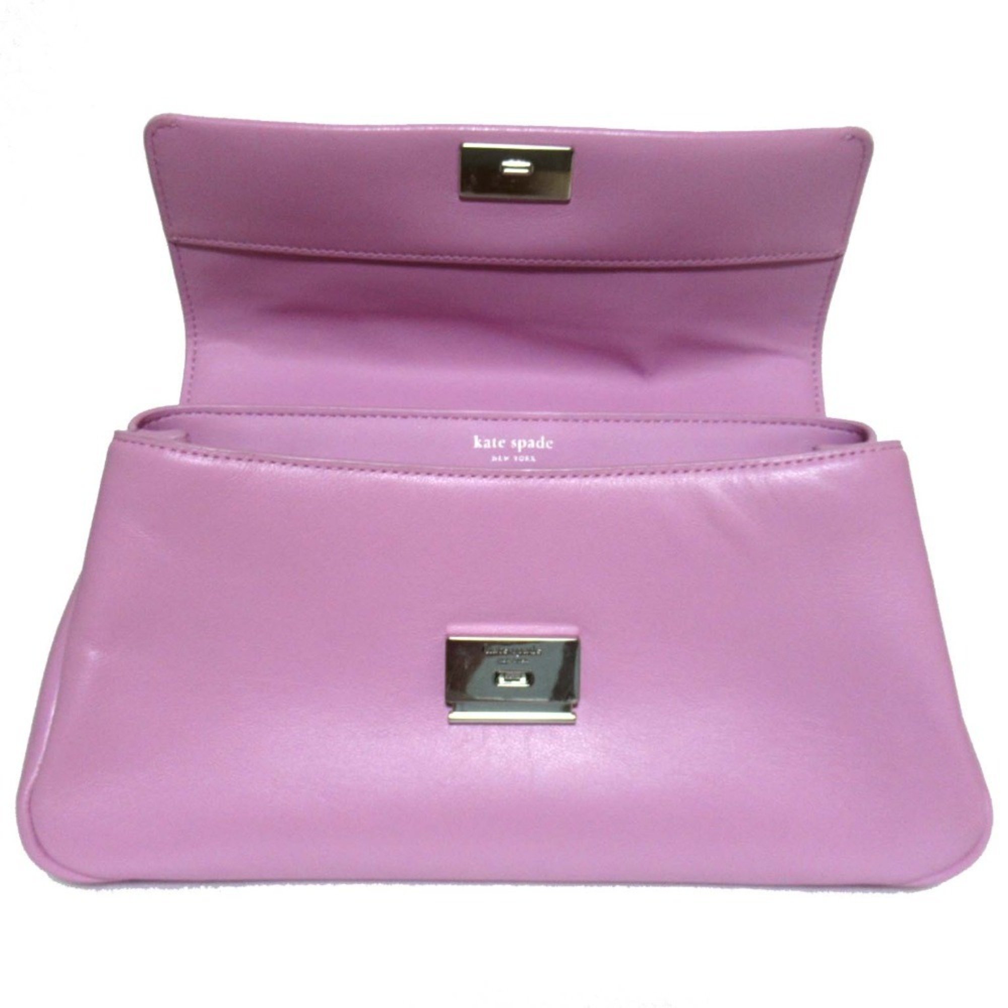 Pre-Owned Kate Spade Grace Leather Flap One-Shoulder Bag, Pink, Women's
