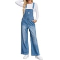 thumbnail image 4 of Adjustable Strap Sleeveless Women Loose Denim Overall Wide Leg Jumpsuit, 4 of 6