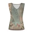 thumbnail image 5 of Yievot Womens Oversized V Neck Tank Tops Summer Ribbed Sleeveless Shirts Casual Loose Button Up Cami Knit Tees On Clearance Army Green M, 5 of 5